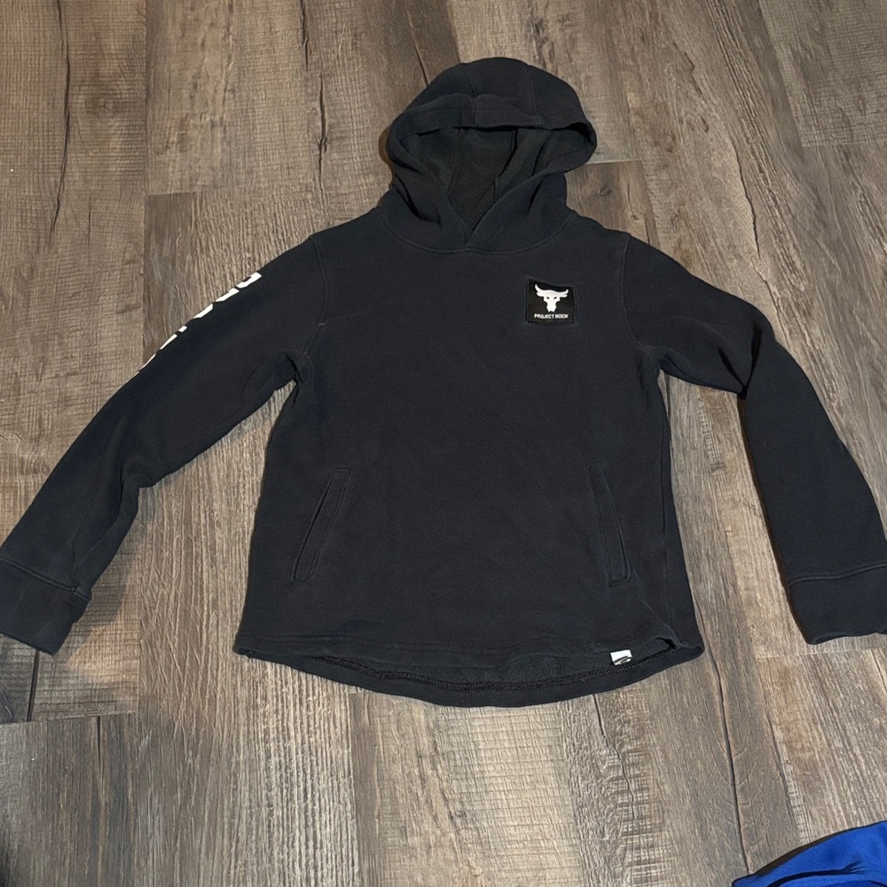 Kids Black Hoodie with Bull Logo